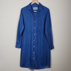 Grayson denim shirt dress, size 3 or medium, midi length.